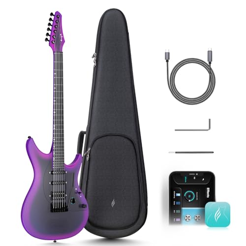 Enya Electric Guitar Inspire 39" Smart Electric Carbon Fiber Guitarra with 15W Wireless Speaker, 20 Distinct Tones, Onboard Presets, Charging Cable