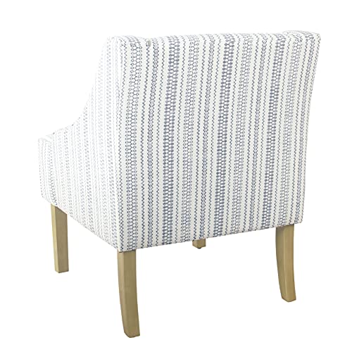HomePop Velvet Swoop Arm Accent Chair, Suri Blue