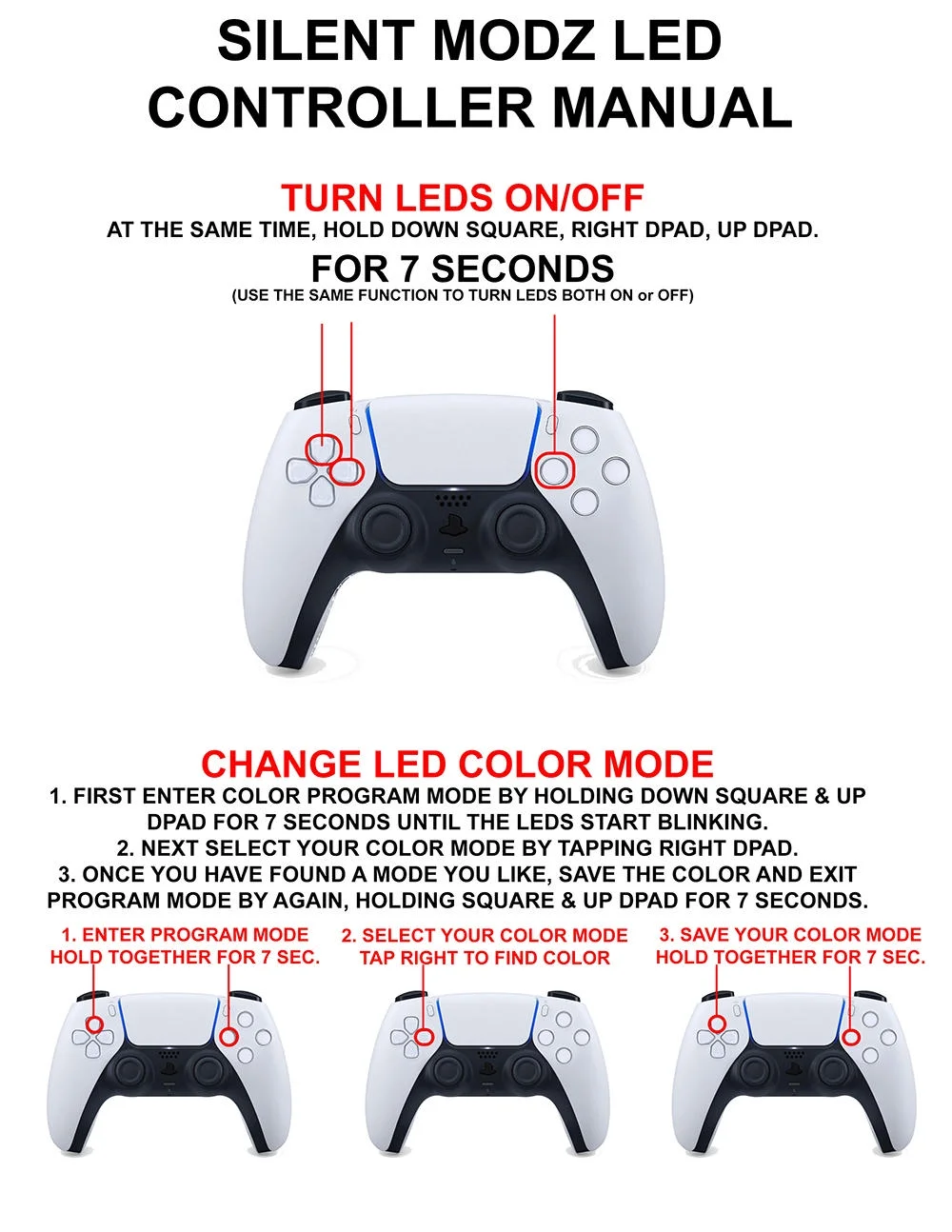 USA Flag Silent Modz LED Light Up Buttons Wireless Custom Controller for PS5 - Radiant Selections