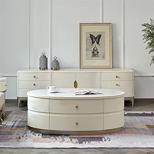 Tea Table for Living Room Modern Coffee Table with Unique Table Top and Stable Base