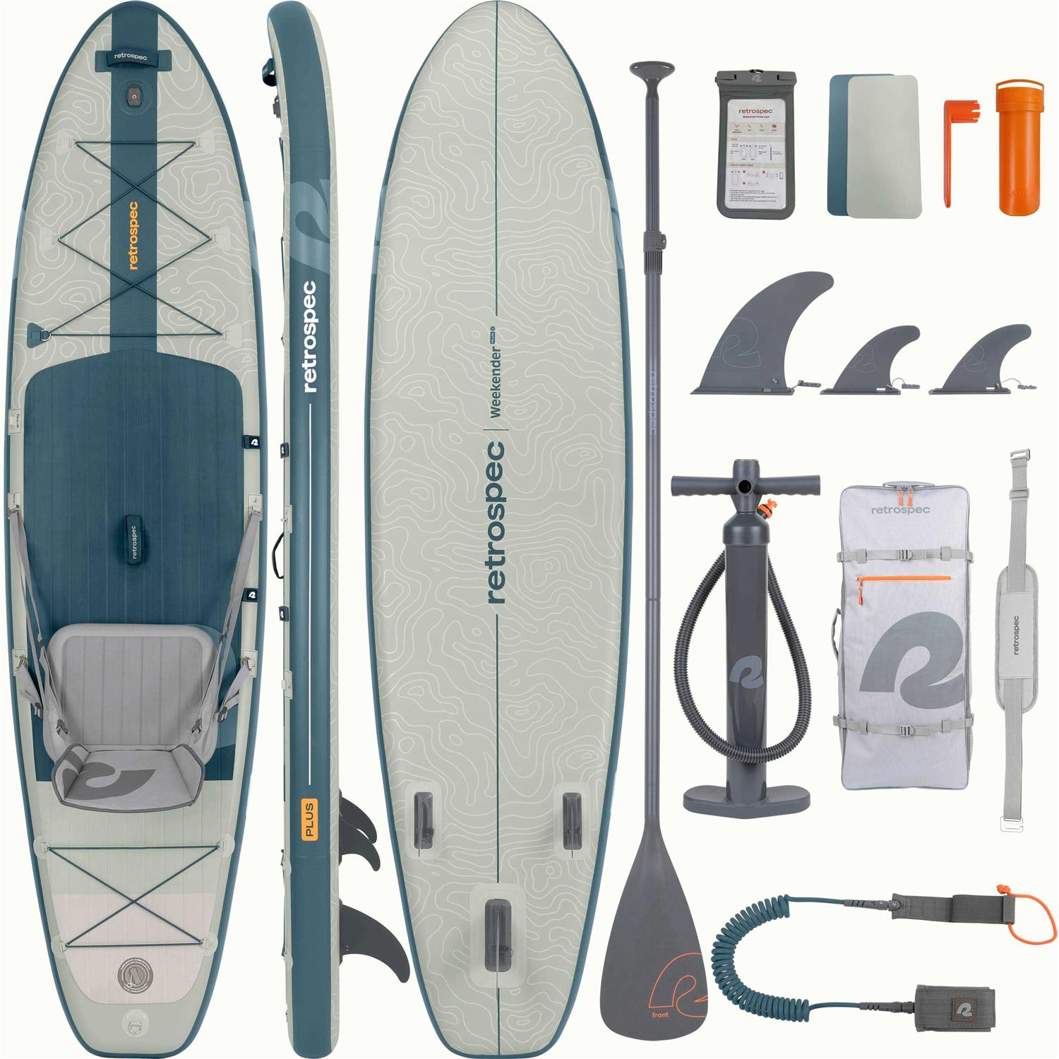 Retrospec Weekender Plus Inflatable Stand Up Paddle Board Kayak Hybrid 106 - Sports Supplies Online Store