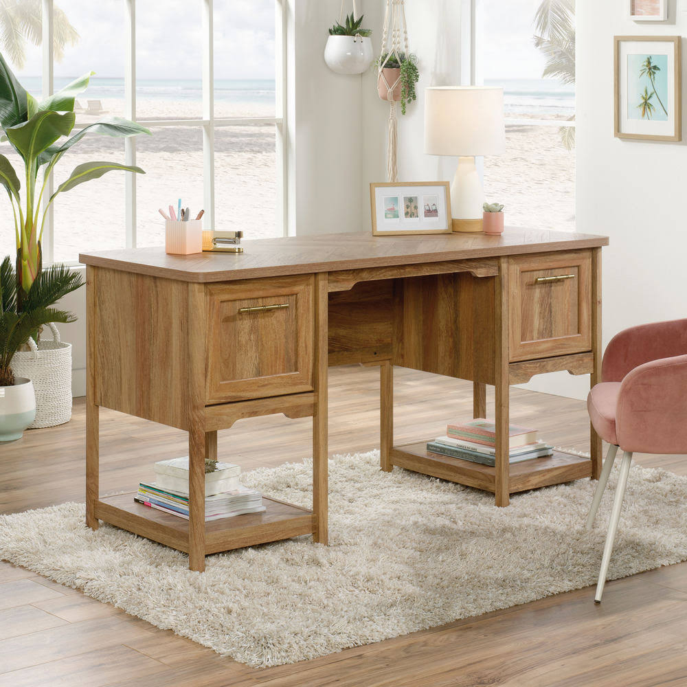 Sauder Coral Cape Desk Sindoori Mango