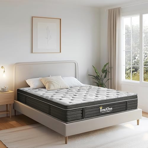 REALONE Queen Mattress – 12 Inch Hybrid Mattress in a Box, Enhanced Individually Pocket Springs, Medium Firm Feel