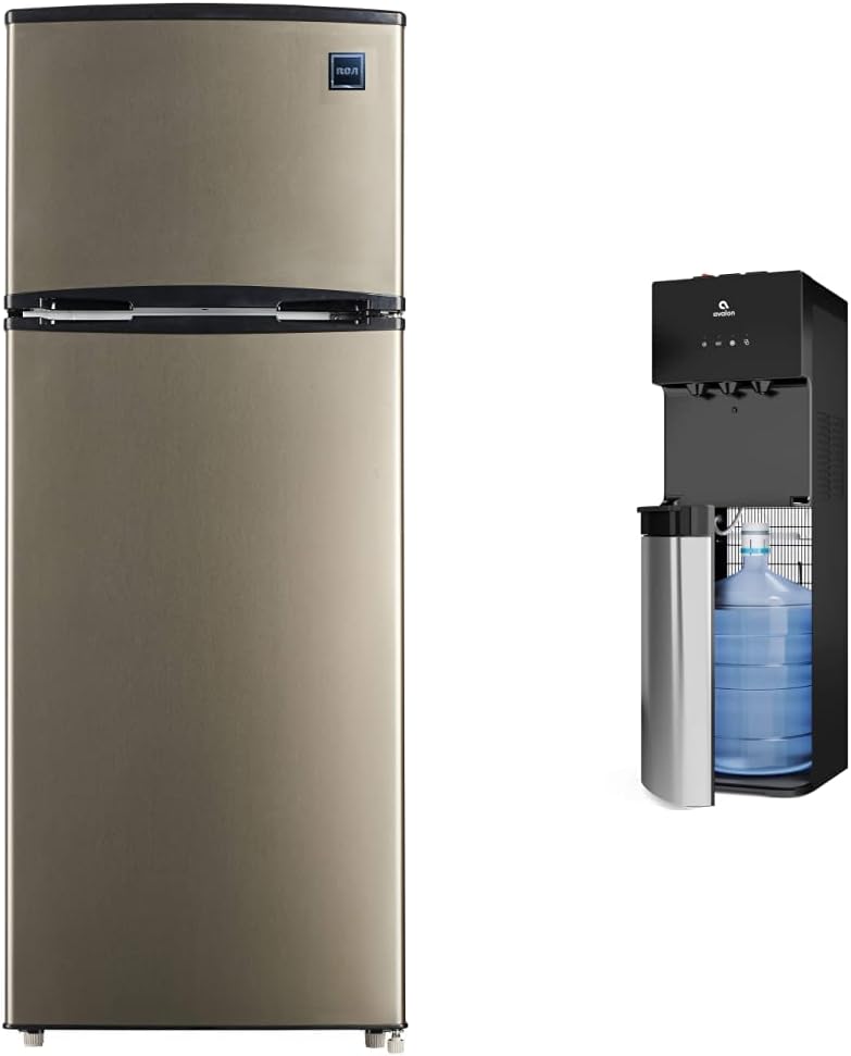 RCA RFR725 2 Door Apartment Size Refrigerator with Freezer, Stainless