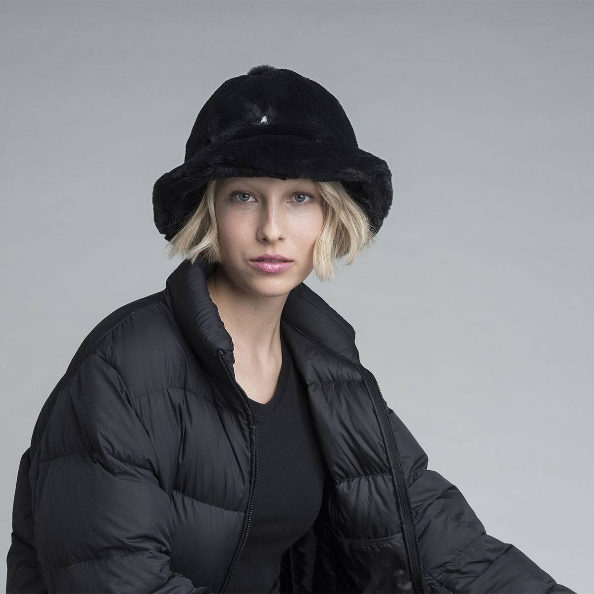 Kangol Faux Fur Casual Bucket Hat, Adult, Size: L, Black