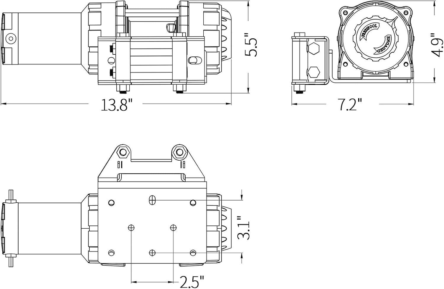 CXRCY 12V 4000 lbs Electric Winch Kits with 3/16"(4.7mm) Diameter x 32.8'(10m) Length Steel Rope ATV/UTV Winch for Towing Off Road Trailer with