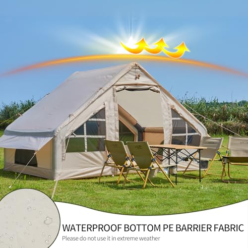 Inflatable Tent with Pump,4-6 Person Instant Glamping Camping Tents House