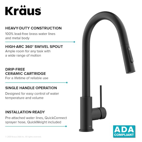 KRAUS Oletto Tall Modern Single-Handle Touch Kitchen Sink Faucet with Pull Down Sprayer in Spot Free Stainless Steel, KTF-3101SFS