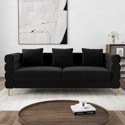 Cloud Couch for Living Room, 79" Modern Overstuffed Deep Seat Boucle Sherpa 3 Seater Sofa with 3 Pillows
