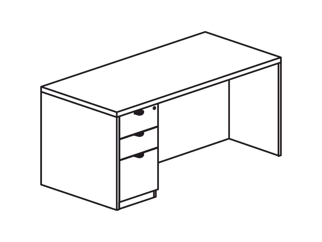 Lorell Prominence 2.0 Espresso Laminate Box/Box/File Left-Pedestal Desk - 3-Drawer 1" Top, 72" x 36" x 29" - 3 x File Drawer(s), Box Drawer(s)