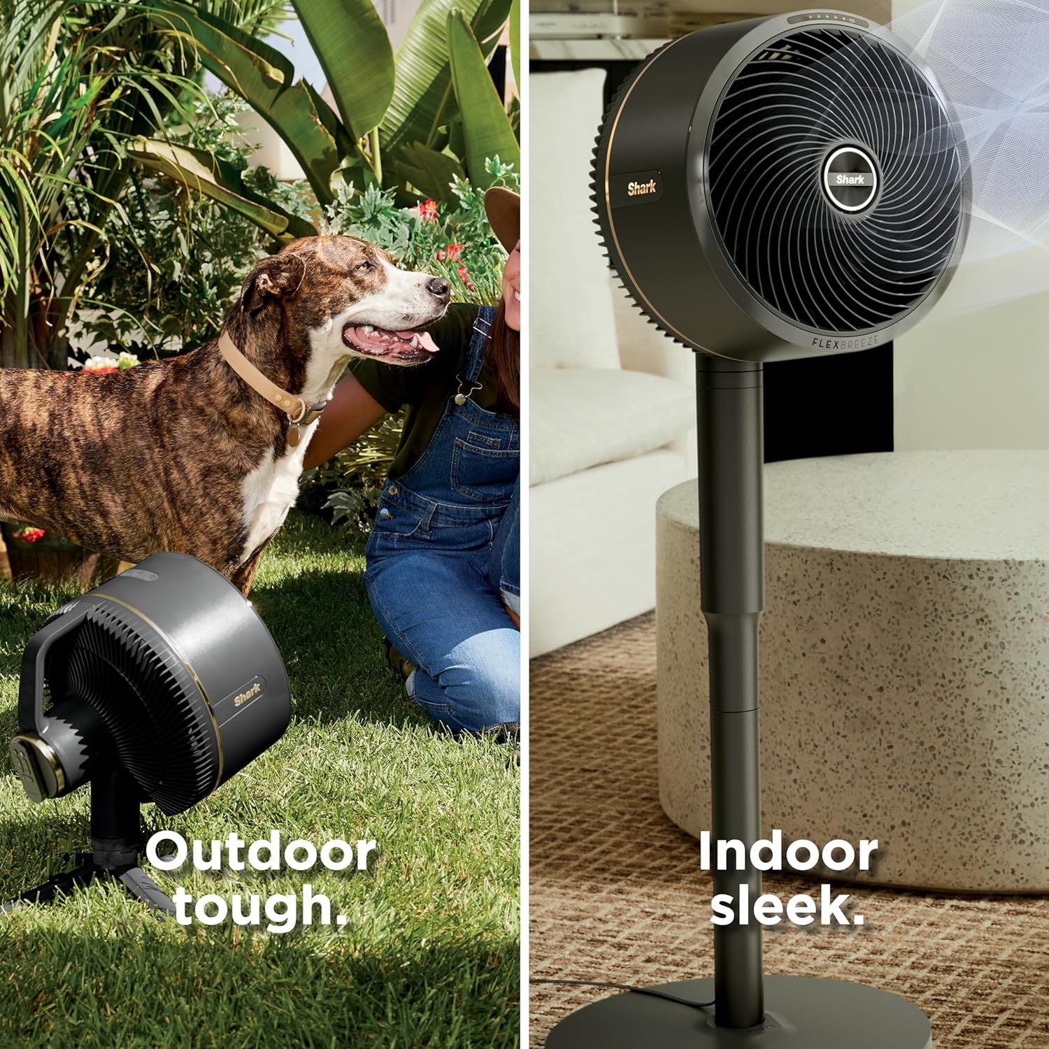 Shark FlexBreeze Pedestal & Tabletop, Indoor & Outdoor, Portable, Oscillating Fan with Remote, Quiet, Powerful