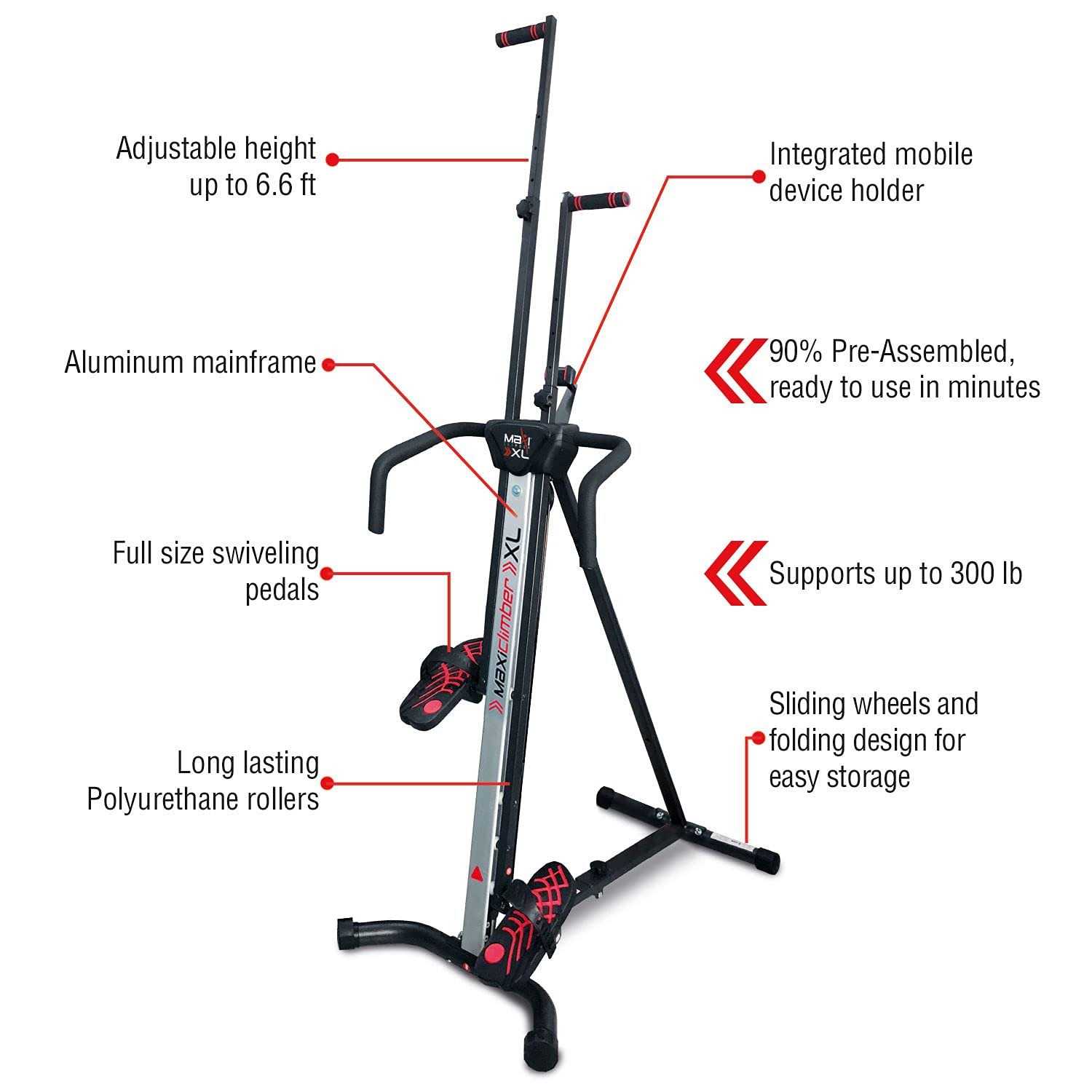 Maxiclimber XL-1000 Vertical Climber, As-Seen on-TV, That Combines Weight Resistance, Muscle Toning, and Aerobic Excercise for a Full-Body Workout