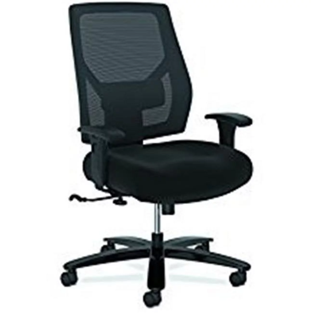 High-Back Big & Tall Task Chair with Adjustable Arms & Lumbar, Black