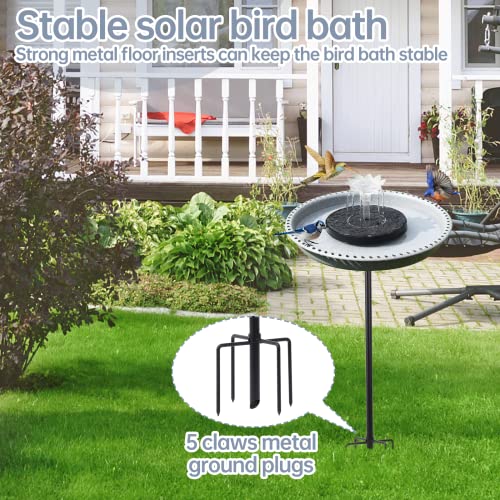 Solar Powered Bird Bath with Fountains for Hummingbirds