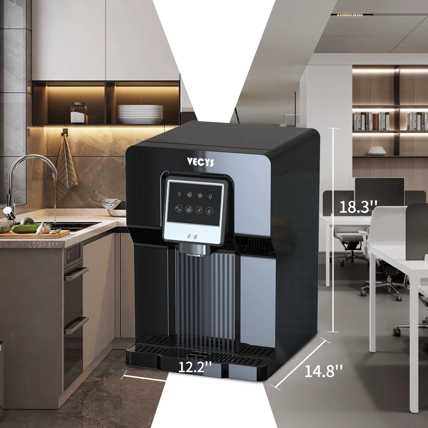 VECYS Water Cooler Dispenser with Built-in Ice Maker