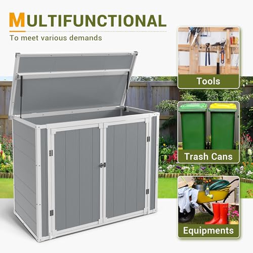 UDPATIO Storage Resin Shed Outdoor 41 Cu.Ft Weatherproof Tool Storage Sheds with Floor Thickened, Gas Spring