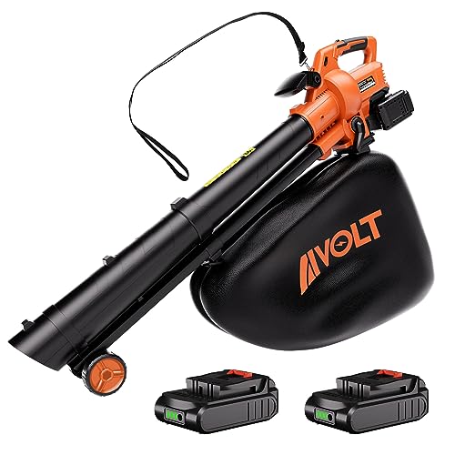 AIVOLT Cordless Leaf Blower Vacuum with Bag, 3 in 1 40v Battery Powered Leaf Blower, Vacuum, Mulcher, 150MPH Air Speed, 6-Speed Dial
