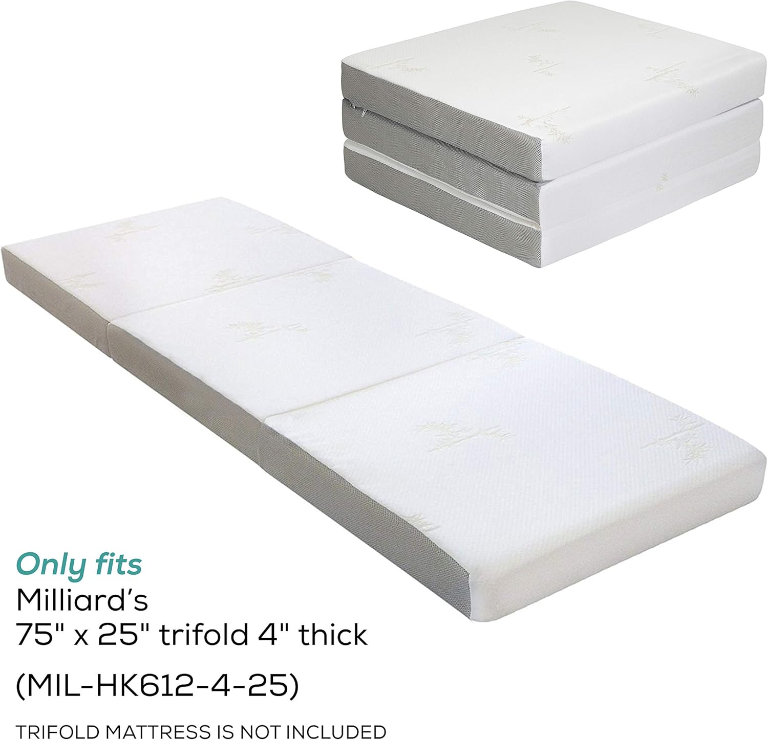 Carry Case for Milliard Tri-Fold Mattress 4 inch Queen (Does Not Fit 6 inch)