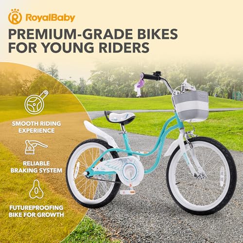 Royalbaby Princess Girls Kids Bike 12 14 16 18 20 Inch Children Bicycle with Basket for Age 3-12 Years