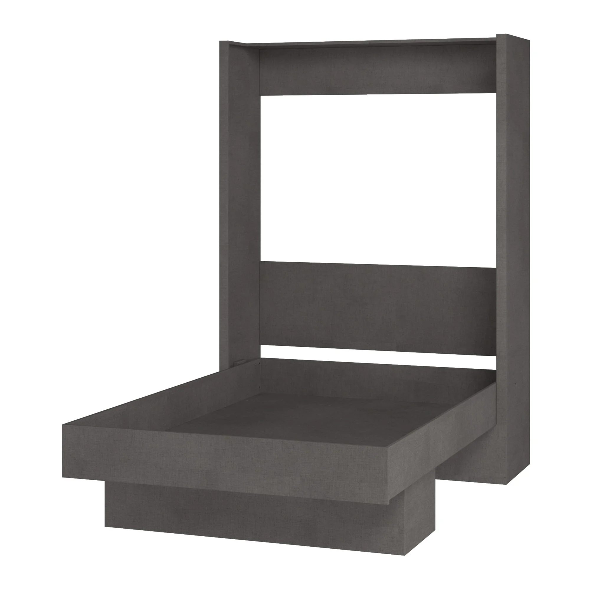 Easy-Lift Queen Murphy Wall Bed in Dark Grey with Shelf