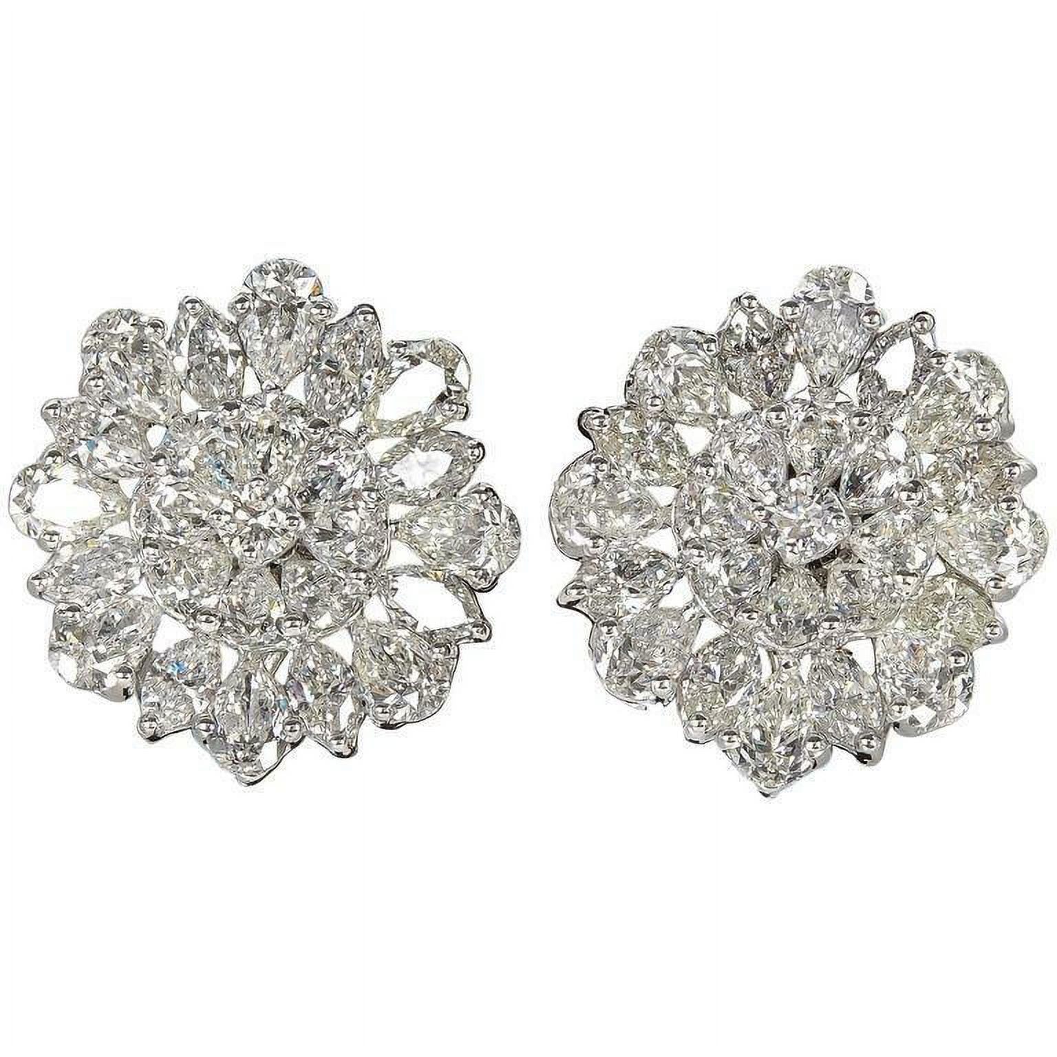 diamondscene Important Diamond Platinum Button Earrings
