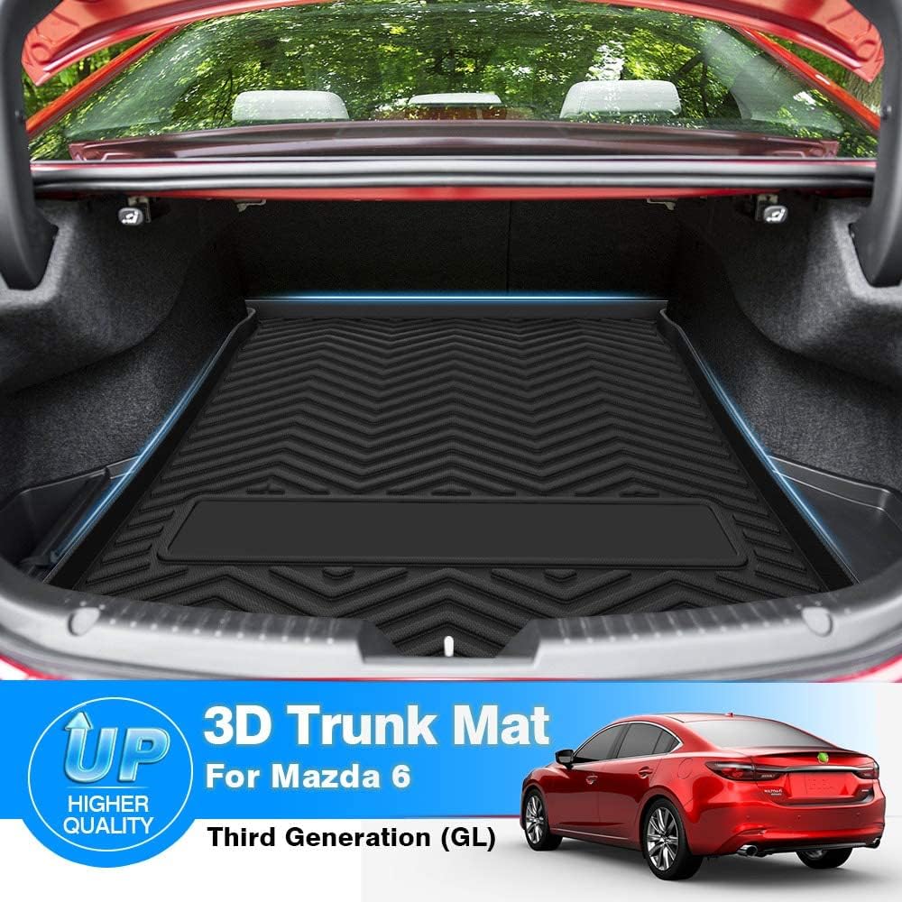 KUST Custom Fit Cargo Liner for Mazda 6 2017 2018 2019 2020 2021 Mazda6 Cargo Trunk Mat Tray All Weather Car Mats Black