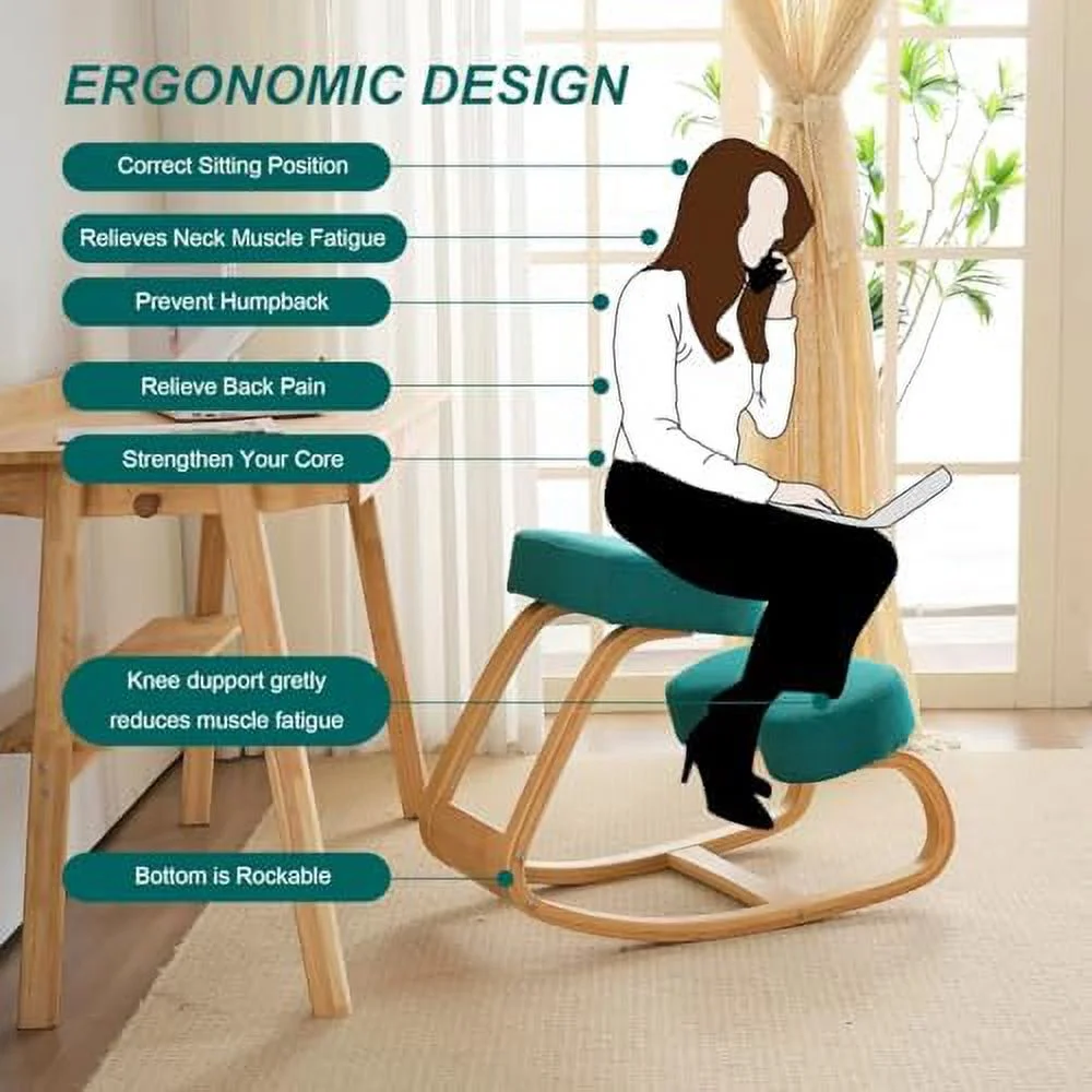 NLIBOOMLife Ergonomic Kneeling Chair Adjustable Kneeling Desk Chair for Desk with Cushion Posture Kneeling Chair for Relieving Neck and Back Pain
