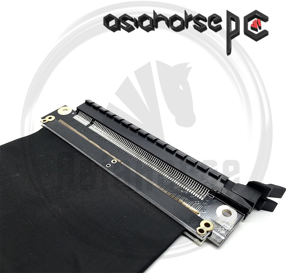 ASIAHORSE PCIE 4.0 16x Shielded Extreme High Speed Riser Cable with PCI Express Port for GPU Extension Card-Right Connector(20CM-90)