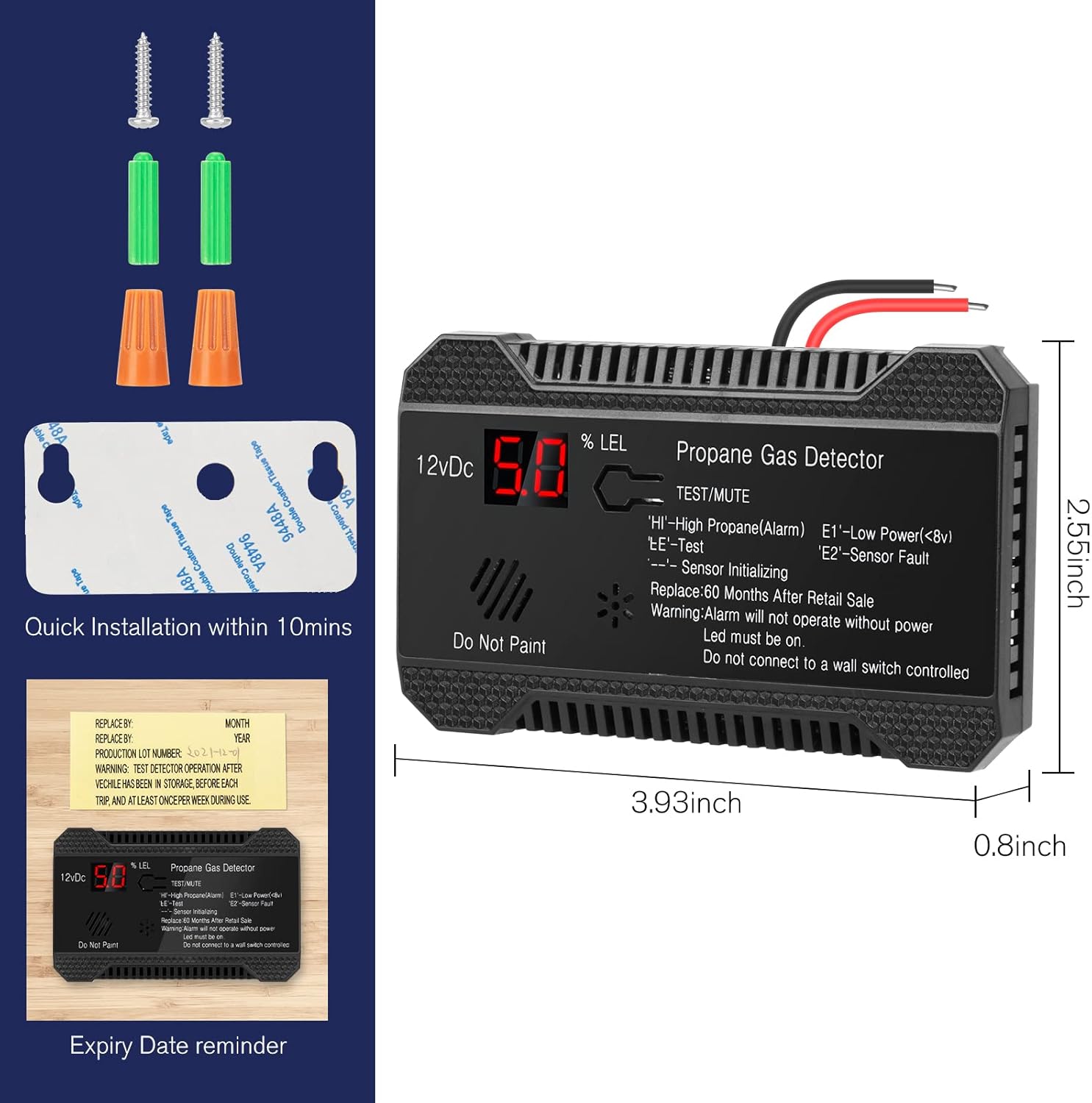 PAULINN RV Propane Gas Detector