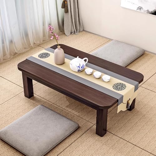 Japanese Tea Table, Bamboo Table for Bed Tray, Laptop Table Multifunctional Low Table, for Living Room, Dining Room, Tea