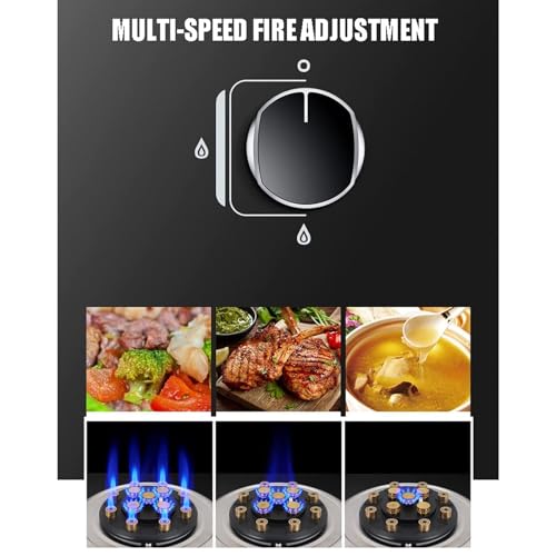 Gas Cooker - Portable Gas Stove, Easy-to-clean Portable Gas Stove For Home Use, 13 Cavities Tempered Glass Cooktop Burner