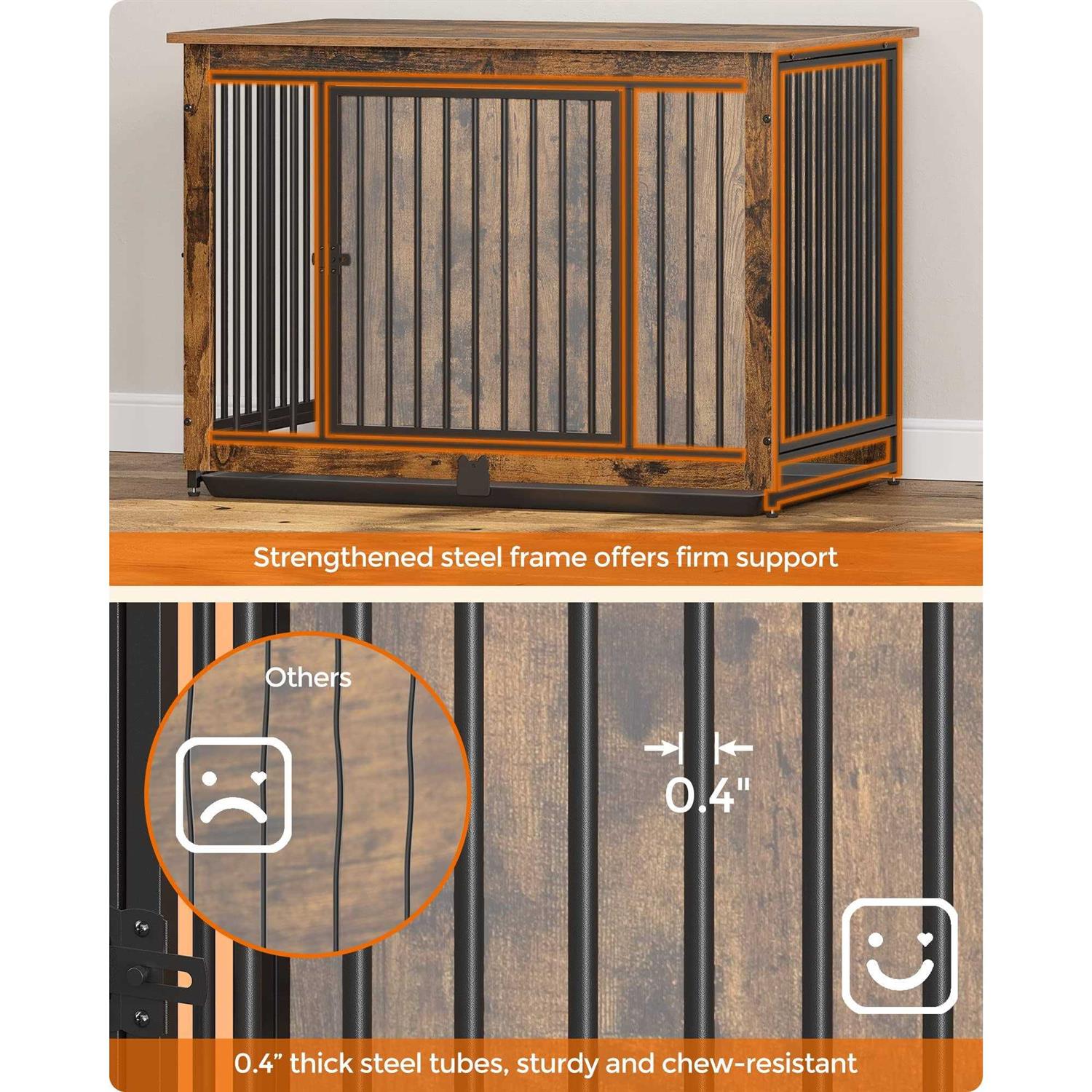 Feandrea Dog Crate Furniture Dog Kennel for Medium Dogs up to 70 lb - Pet Supplies online store