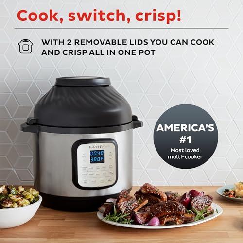 Instant Pot Duo Crisp 11-in-1 Air Fryer and Electric Pressure Cooker Combo with Multicooker Lids that Air Fries, Steams, Slow Cooks, Saut&eacute;s