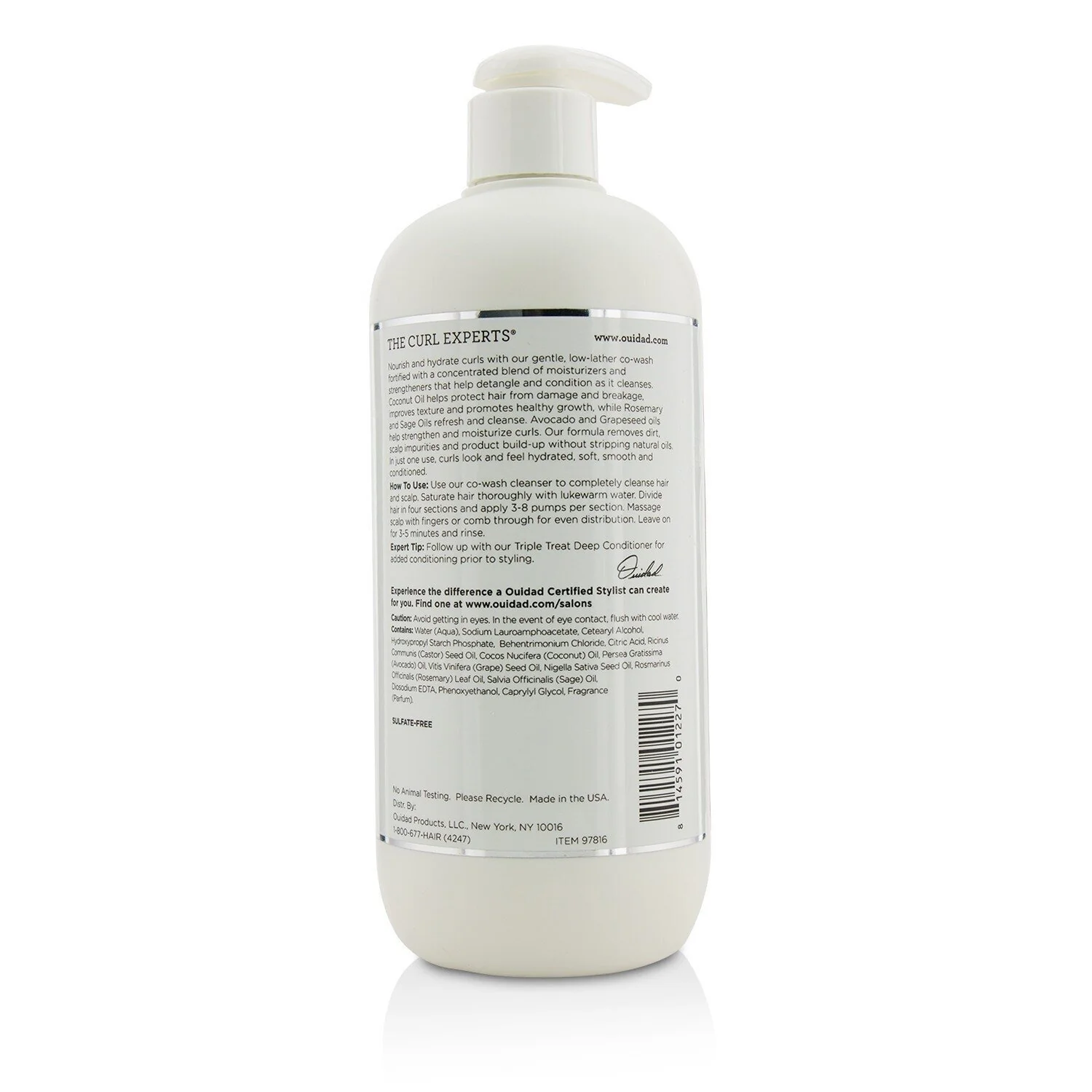 Ouidad Curl Immersion Low-Lather Coconut Cleansing Conditioner (Kinky Curls)  500ml/16oz