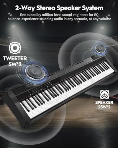 STRICH Digital Piano 88 Key Full Size Weighted Keyboard, Hammer-Action Portable Electric Piano For Beginner Adults, Bundle With Sustain Pedal