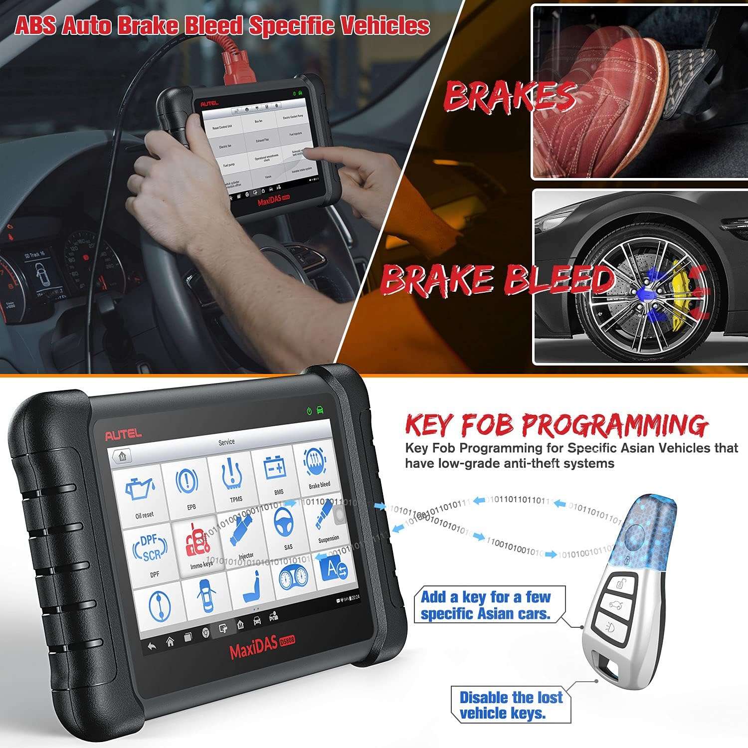 Autel MaxiDAS DS808K Diagnostic Scan Tool - 2022 New Model of DS708, DS808 Kit Same As MS906 with VAG Guided Functions/ Reflash Hiddens