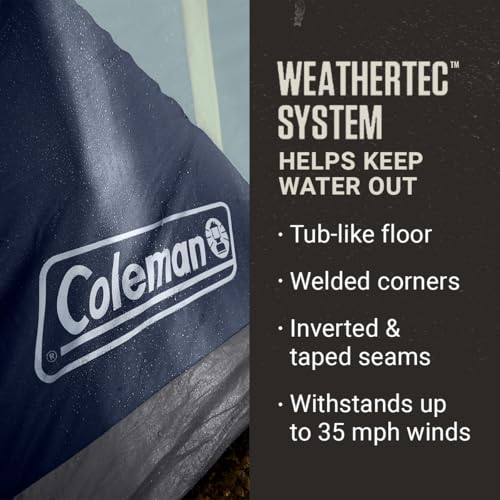 Coleman Skydome XL Large Family Tent with 5 Minute Setup, Weatherproof 8/12 Person Tent with Rainfly & Carry Bag, Fits Multiple Queen Airbeds