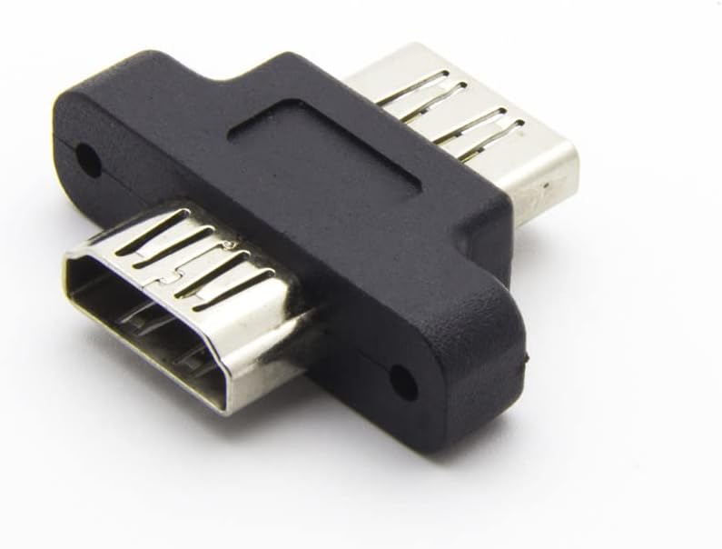 HDMI Coupler HDMI Connector Male to Male Adapter HDMI Joiner Extender with Panel Mount Holes (5 Packs)