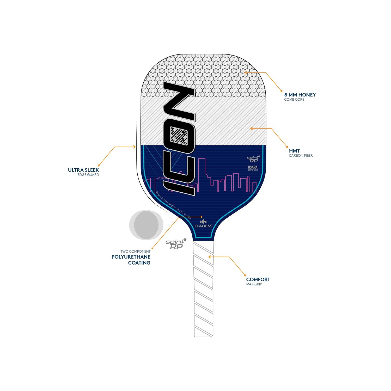 Diadem Icon Pickleball Paddle - Sports Supplies Online Store