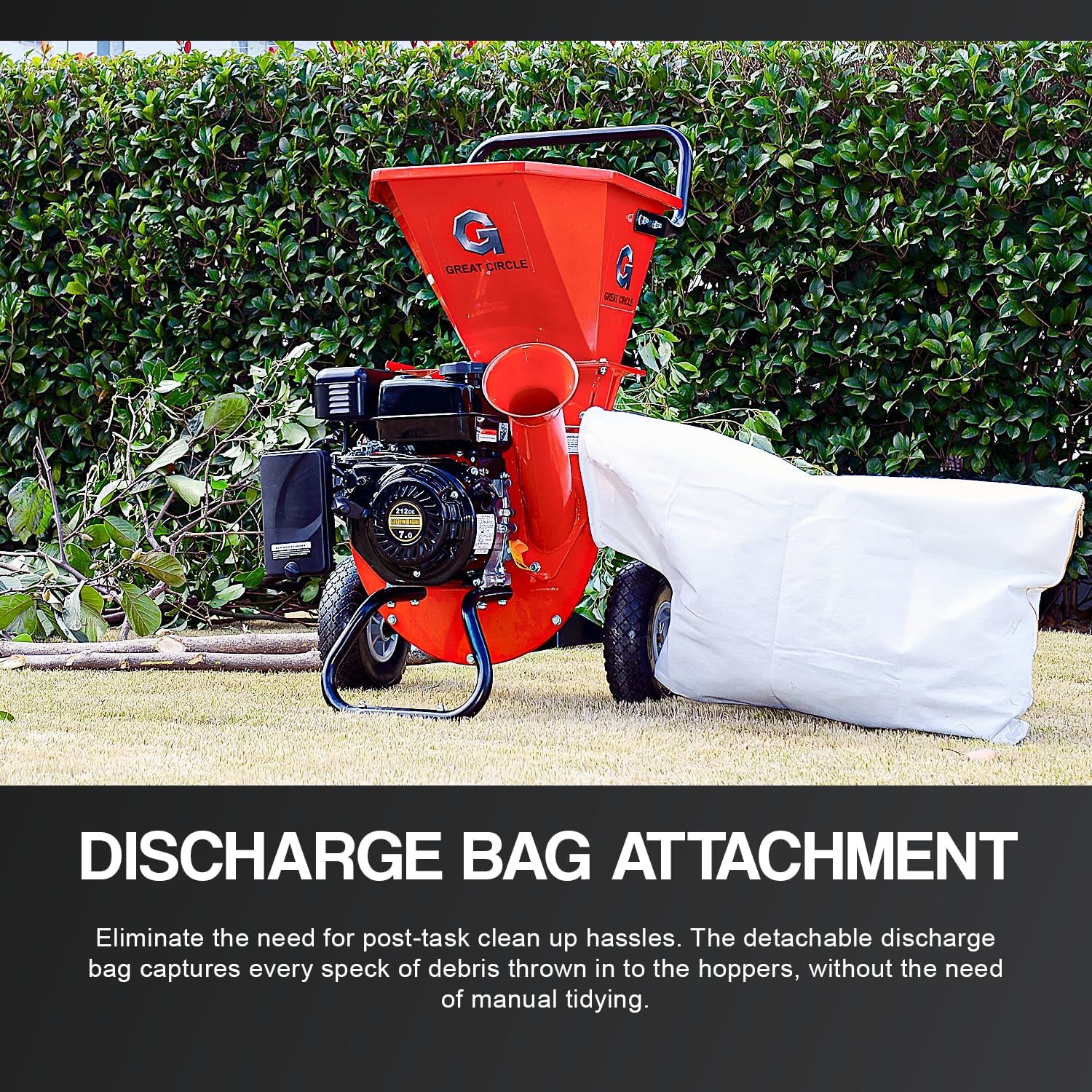 GreatCircleUSA Wood Chipper Shredder Mulcher Heavy Duty Gas Powered 3 in 1 Multi-Function 3" Inch Max Wood Diameter Capacity EPA/CARB Certified Aids