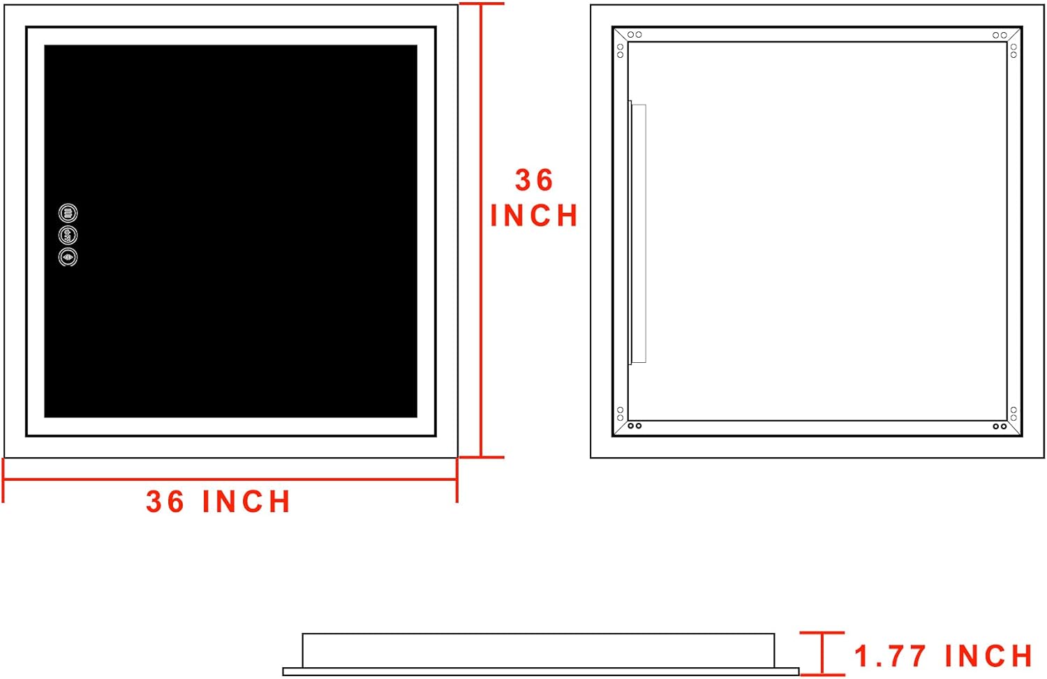 LED Bathroom Mirror for Wall - JORYOO 36x24 Inch Anti-Fog Bathroom Mirror with Lights - Lighted Bathroom Mirror