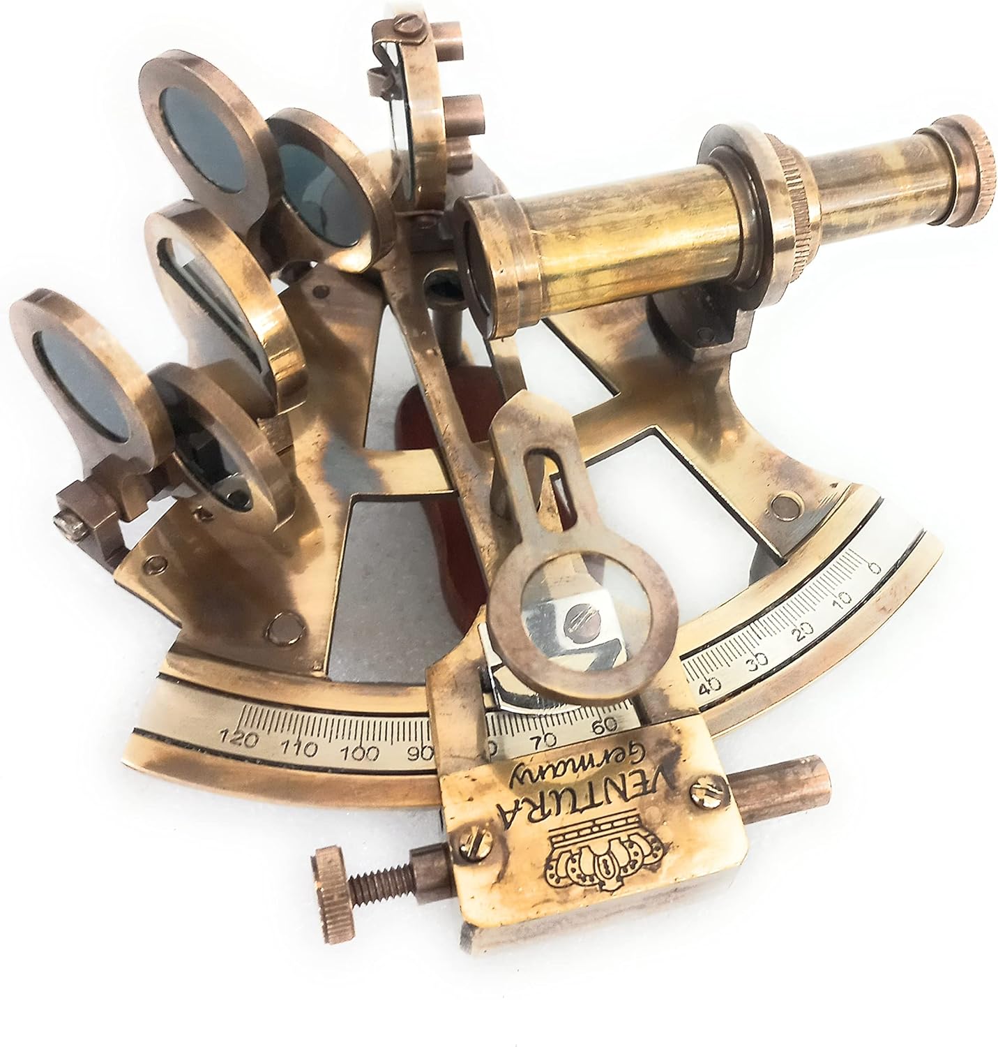 ALADEAN Marine Sextant | Vintage Navigation Instruments Antique Astrolabe | Ship Captain Nautical Brass Sextant Gift Box Pack of 2