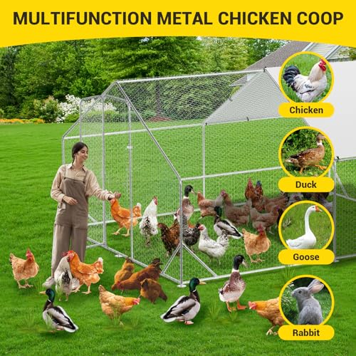 Large Metal Chicken Coop, Walk-in Poultry Cage