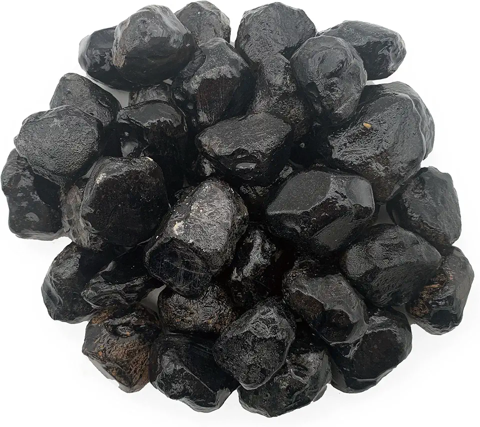 Materials: 1 lb Natural Tumbled Apache Tears "AA" Grade from Mexico - Black Obsidian - Bulk Natural Polished Gemstone Supplies for Wicca, Reiki