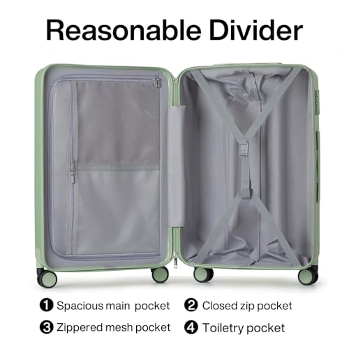 Hanke 29 Inch Luggage Suitcases With Spinner Wheels Lightweight PC hardside Rolling Suitcase With Travel Lock, Checked-Large 29-Inch(Blackish Green)