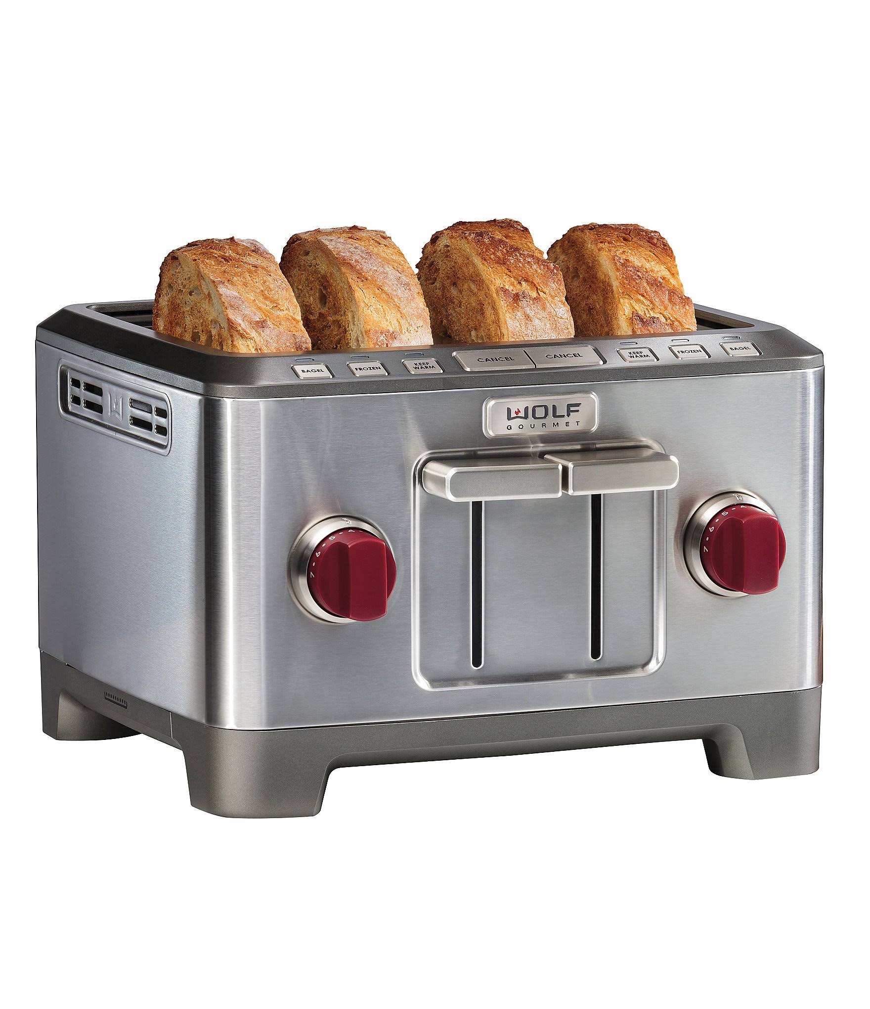 Wolf Gourmet 4-Slice Toaster, Red Knob