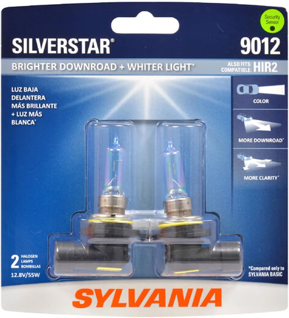 SYLVANIA - 9012 SilverStar - High Performance Halogen Headlight Bulb, High Beam, Low Beam and Fog Replacement Bulb