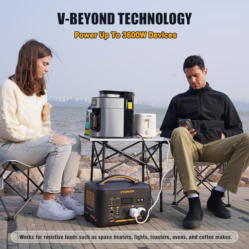 VTOMAN Jump 600X Portable Power Station, LFP Battery Powered Generator with 2x 600W AC Outlets (Surge 1200W), 4x USB ports