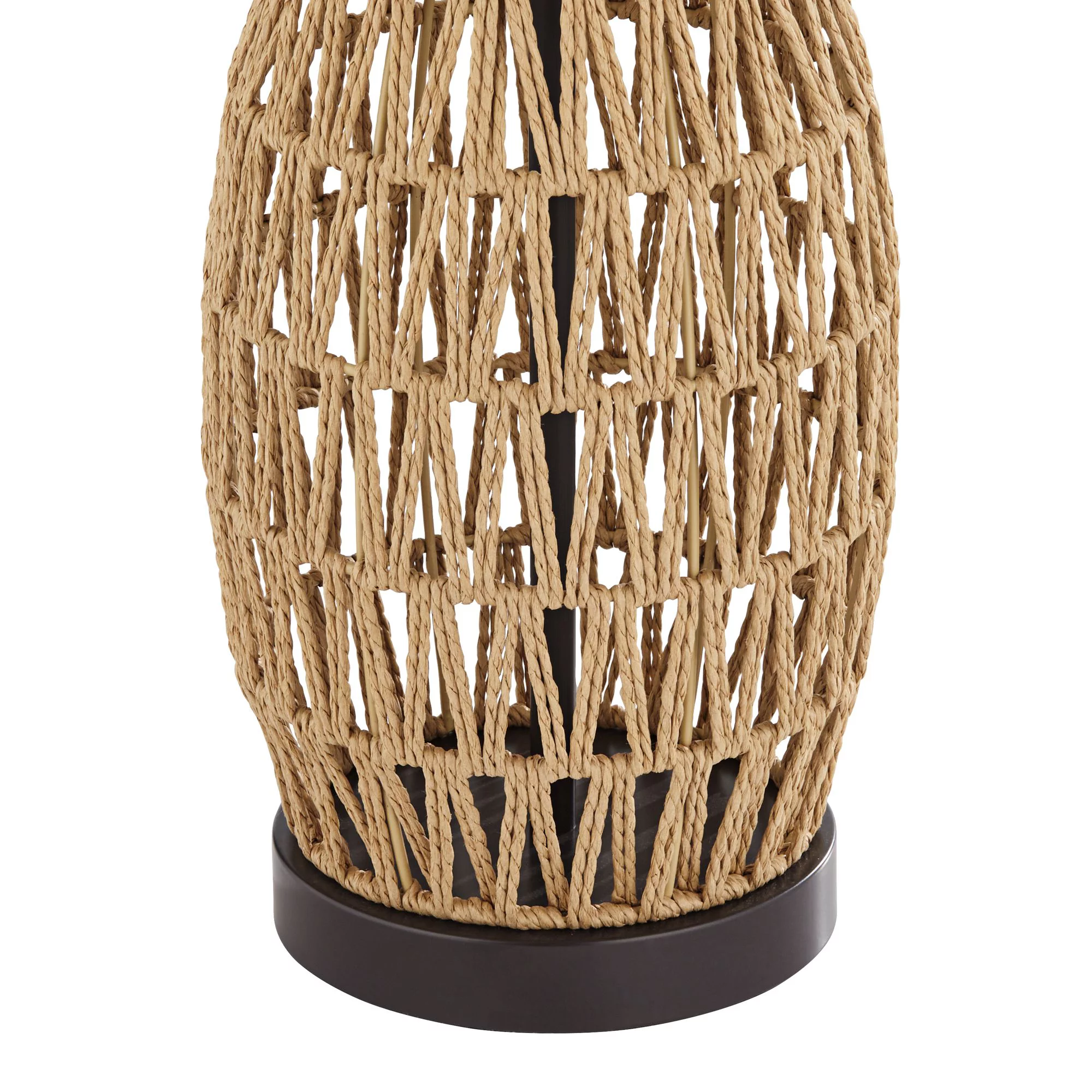 360 Lighting San Carlos Coastal Modern Table Lamps 29" Tall Set of 2 Natural Rattan Wicker Oatmeal Fabric Drum Shade for Bedroom Living Room Bedside