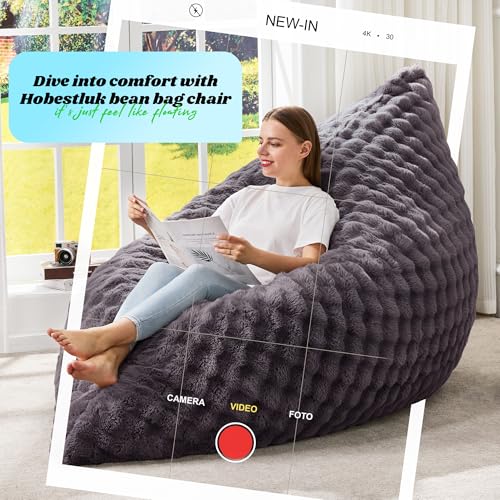 Hobestluk 3 in 1 Bean Bag Chair Giant Bean Bag Chairs Convertible Bean Bag Floor Cushion with Machine Washable Cover